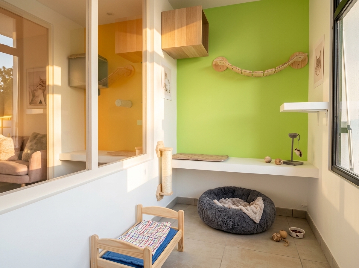 Chambre individuelle classique intérieure pour chat